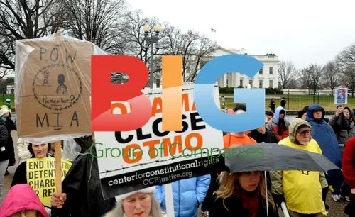 Protesters at Guantanamo Anniversary