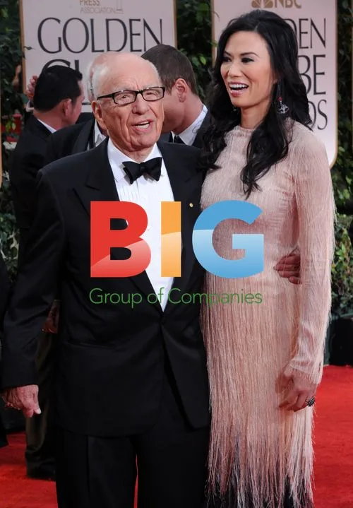 Rupert Murdoch and Wendi Deng at Golden Globes