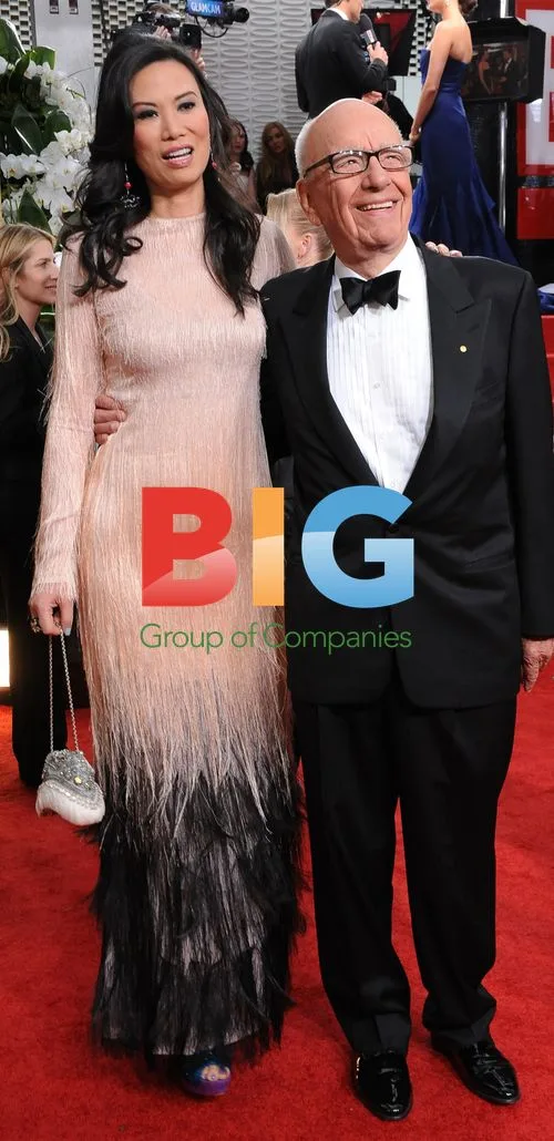 Rupert Murdoch and Wendi Deng at Golden Globes
