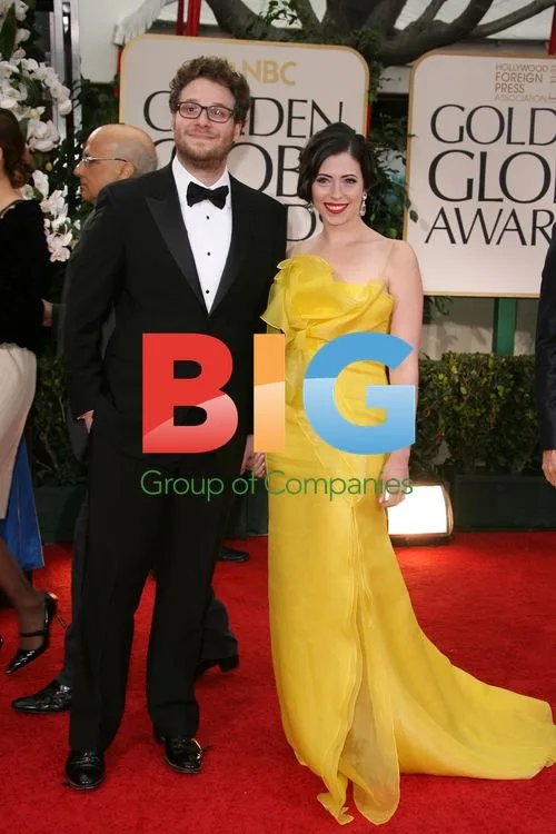 Seth Rogen and Lauren Miller at Golden Globe Awards