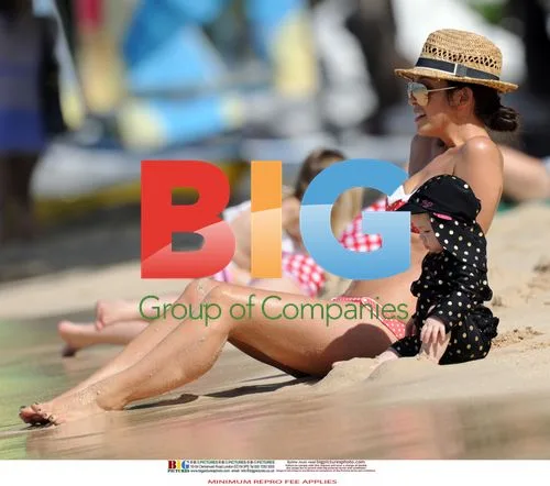 Myleene Klass with Daughters on Barbados Beach