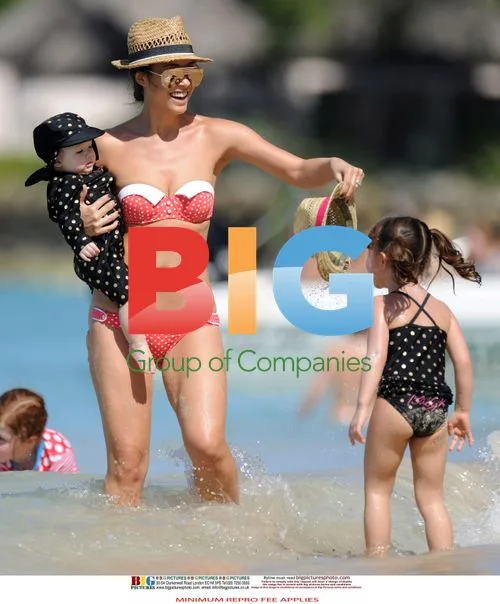 Myleene Klass with daughters in Barbados