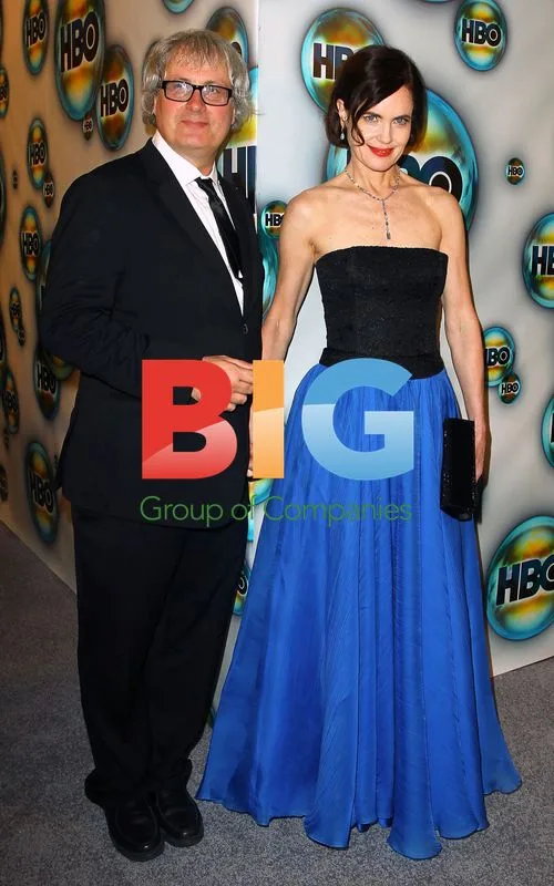 Elizabeth McGovern and Simon Curtis at Golden Globes party