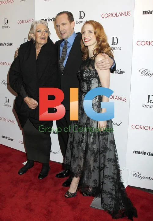 Vanessa Redgrave, Ralph Fiennes and Jessica Chastain at "Coriolanus" Premiere