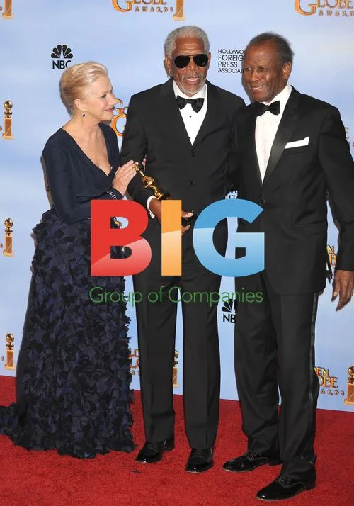 Helen Mirren, Morgan Freeman and Sidney Poitier at Golden Globes