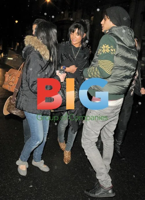 Jessica Szohr and Luke Pasqualino leaving Aura nightclub