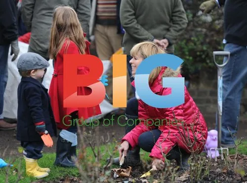 Kate Garraway and Family at Park Cleanup