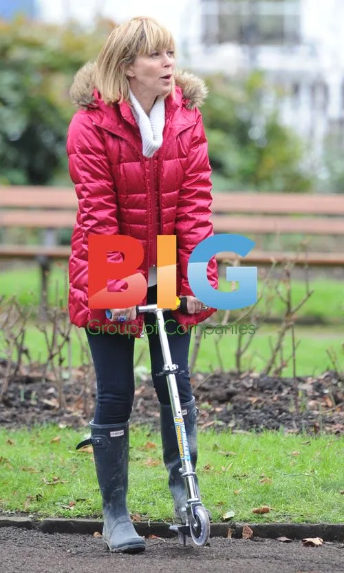 Kate Garraway and Family at Park Cleanup