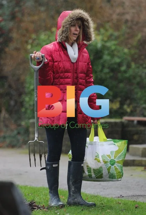 Kate Garraway and Family at Park Cleanup