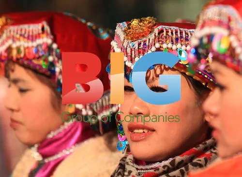 Ethnic Chinese dancers performing for Chinese New Year