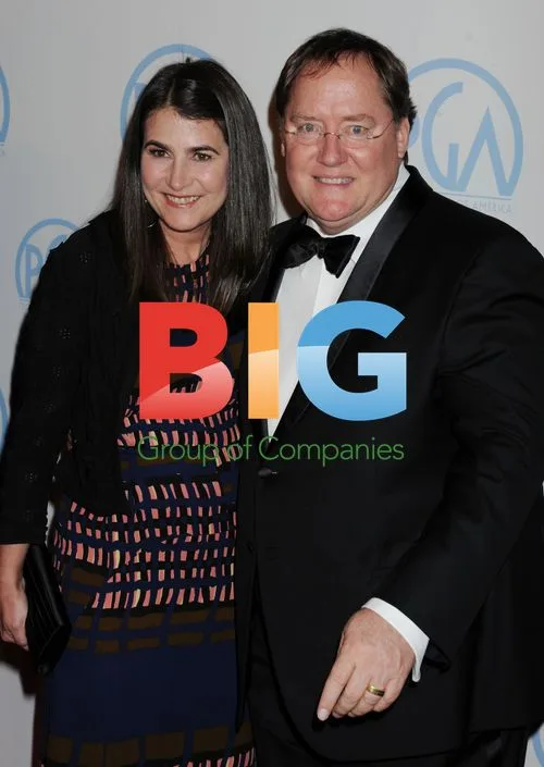 John Lasseter and Denise Ream at PGA Awards