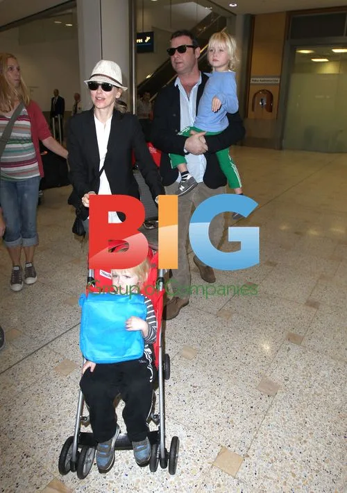 Naomi Watts and Liev Schreiber with sons in Sydney
