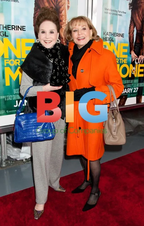 Cindy Adams and Barbara Walters at One for the Money premiere