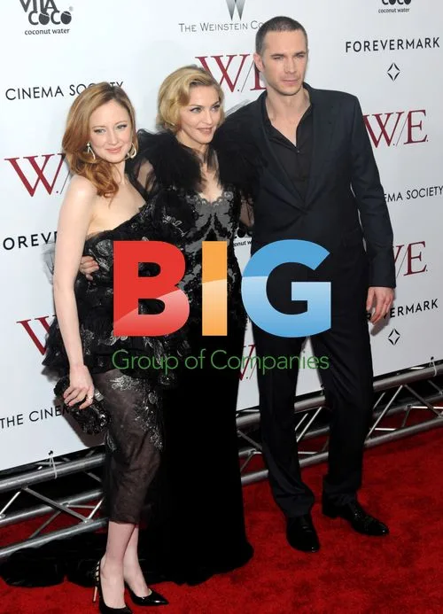 Madonna, Andrea Riseborough, and James D'Arcy at W.E. Premiere