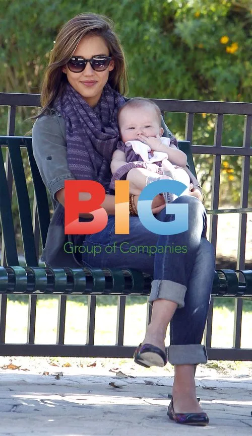 Jessica Alba and family at park