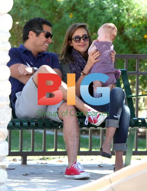 Jessica Alba and family at park