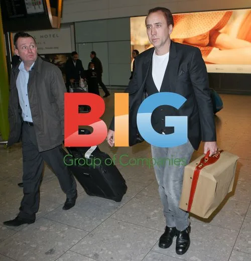 Nicolas Cage Arrives at Heathrow
