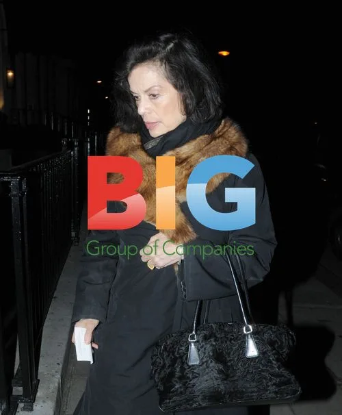 Bianca Jagger Outside Restaurant 34, London