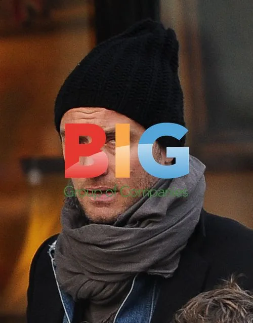 Jude Law and children in London