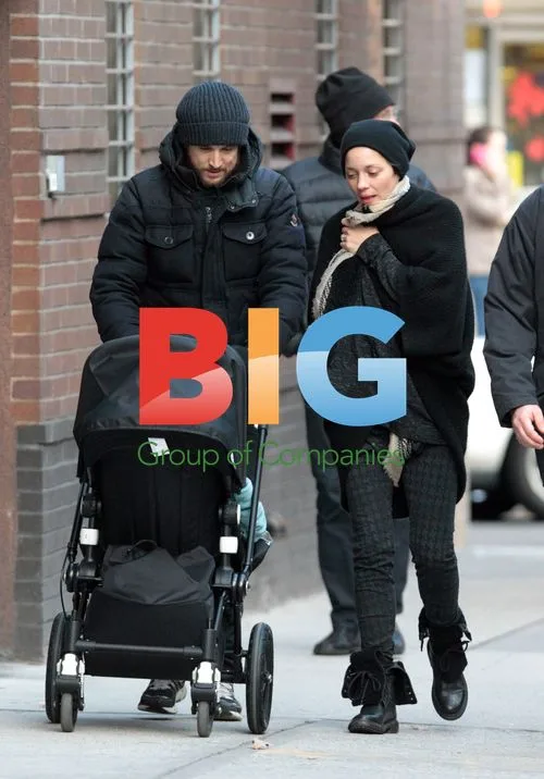Marion Cotillard and family in Soho, NYC