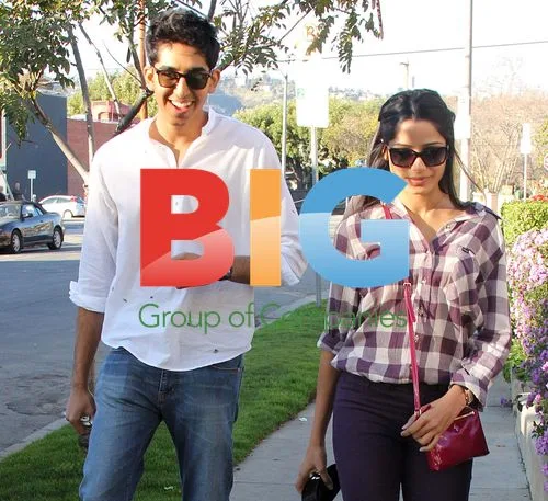 Freida Pinto and Dev Patel leave restaurant