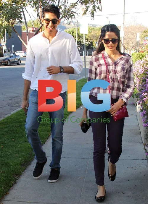 Freida Pinto and Dev Patel Leaving Restaurant