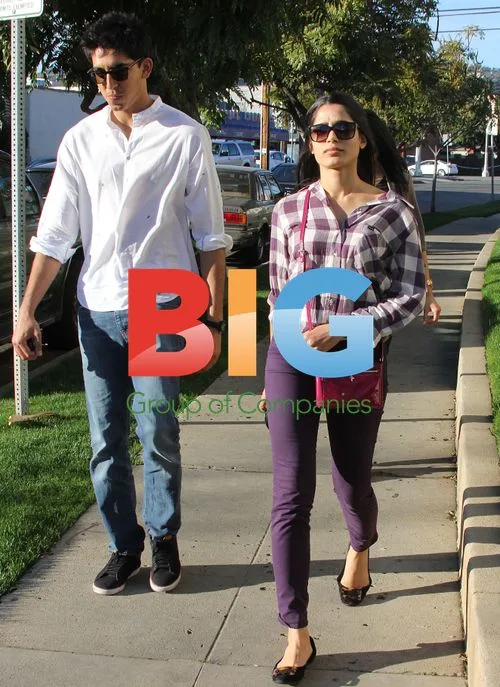 Freida Pinto and Dev Patel Leaving Restaurant