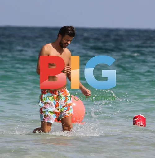 Gerard Pique on the Beach in Miami