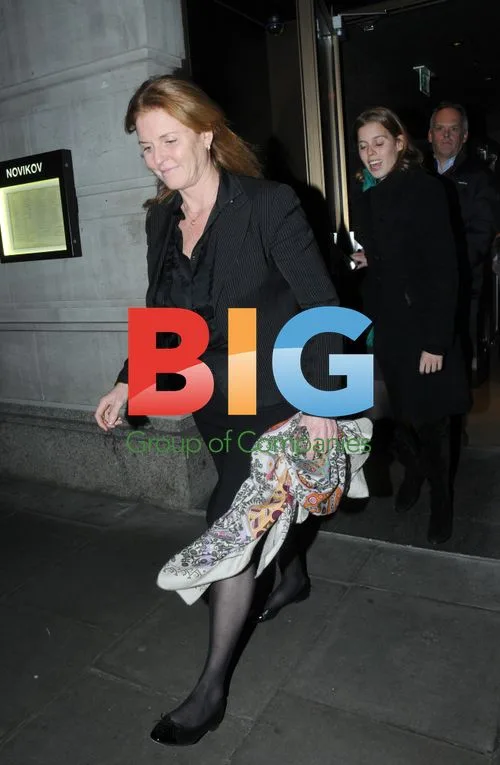 Sarah Ferguson and Princess Beatrice Leaving Novikov Restaurant