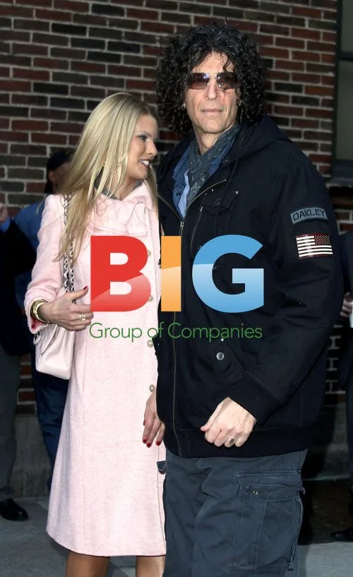 Howard Stern and wife Beth outside Letterman show