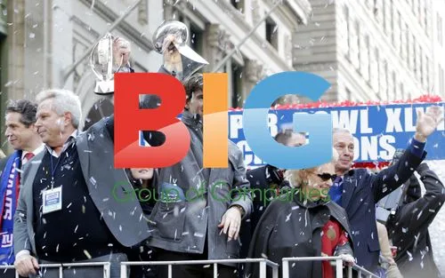 Eli Manning and Steve Tisch Celebrate Giants' Super Bowl Win