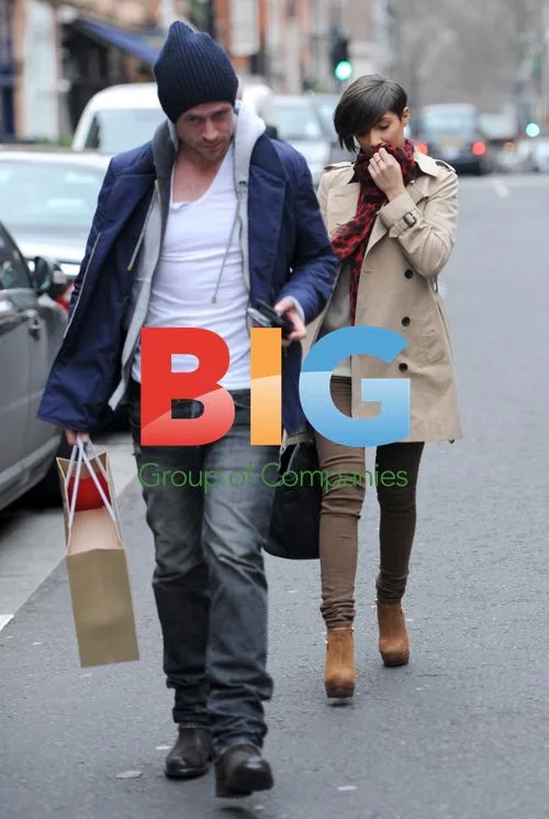 Frankie Sandford and Wayne Bridge Leaving Restaurant