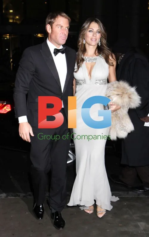 Shane Warne and Elizabeth Hurley at amfAR NY Gala