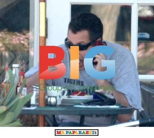 Adam Sandler Walks Dog and Eats in Malibu