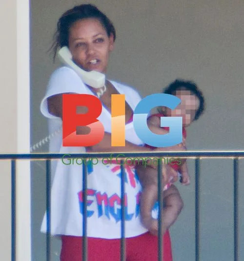 Melanie Brown with family at Vaucluse home