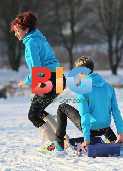 Amy Childs and Cousin Play in Snow with Pug