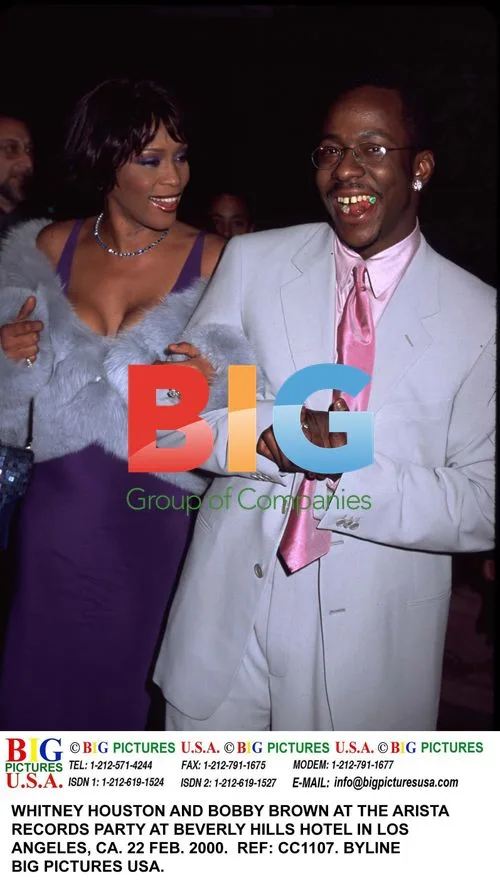 Whitney Houston and Bobby Brown at Arista Party