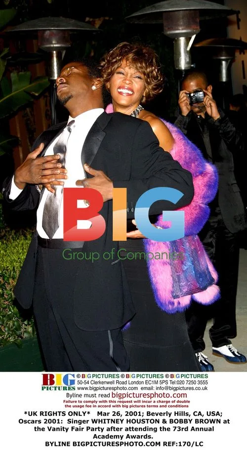 Whitney Houston and Bobby Brown at Oscars 2001 Vanity Fair Party