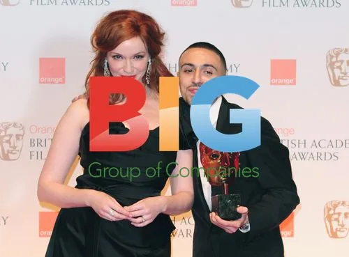 Christina Hendricks & Adam Deacon at 2012 BAFTA Press Room
