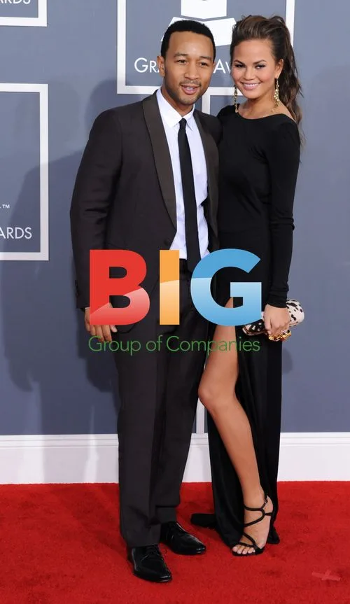 John Legend and Christine Teigen at Grammys
