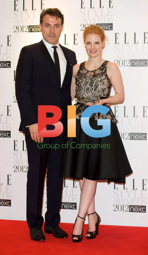 Jessica Chastain and Rufus Sewell at ELLE Style Awards