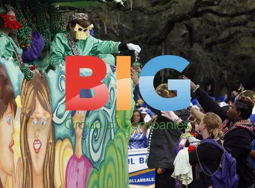 Krewe of Iris Hands Out Beads in New Orleans Mardi Gras