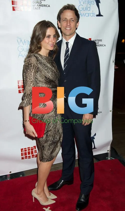 Alexi Ashe and Seth Meyers at Writers Guild Awards