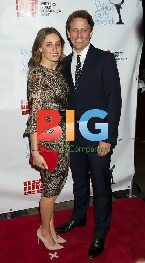 Alexi Ashe and Seth Meyers at Writers Guild Awards