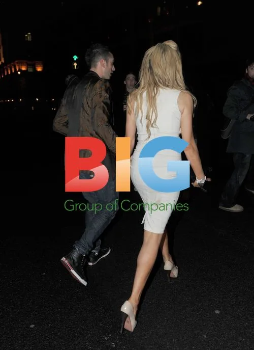 Nicola McLean and Tom Williams leaving Aura nightclub