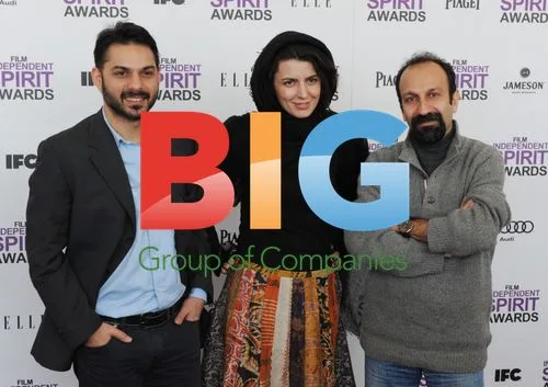 Director Farhadi with actors Hatami and Maadi at Spirit Awards