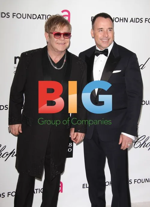 Elton John & David Furnish at Oscars Party