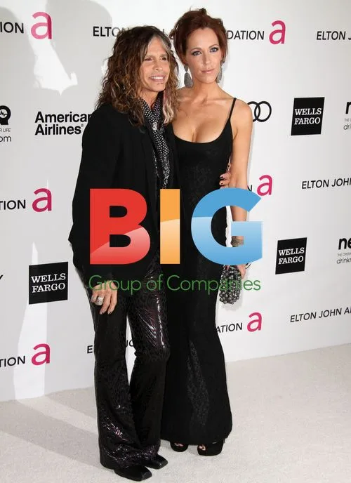 Erin Brady with Steven Tyler at Elton John AIDS Foundation Party