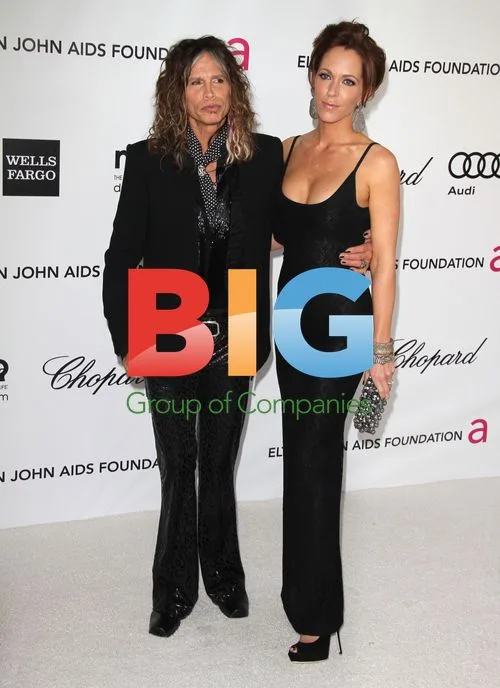 Erin Brady and Steven Tyler at Elton John's AIDS Foundation Oscars Party