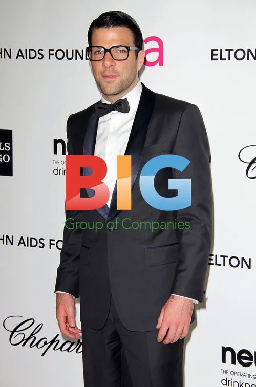 Zachary Quinto at Elton John AIDS Foundation Party